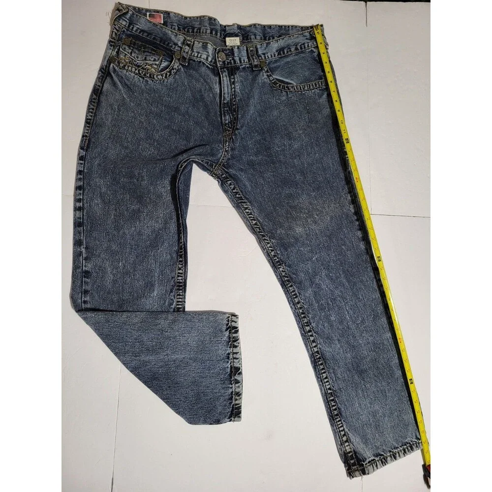 True Religion Geno Ricky Super T Straight Jeans Size 42x30 Blue
